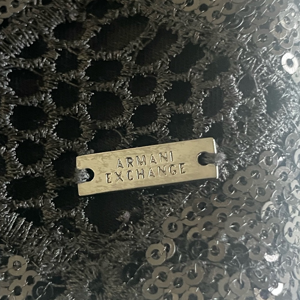 Armani Exchange Black Lace Sequin Sheath Dress Size S - Picture 10 of 15